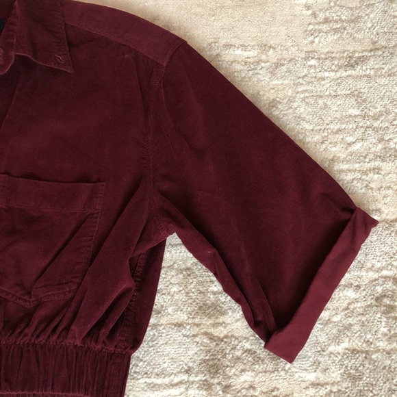 NWOT Urban Renewal Cropped Reworked Shirt Elastic Waist Size Small - Picture 4 of 7